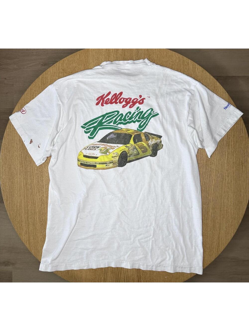Men's Size XL Nascar Kelloggs Racing Hawkeye Foods #5 Terry LaBonte Short Sleeve
